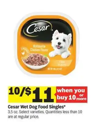 Meijer Cesar Wet Dog Food Singles offer