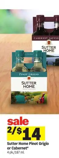 Meijer Sutter Home Pinot Grigio or Cabernet offer