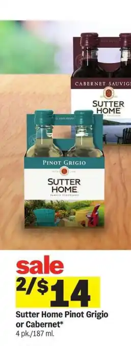 Meijer Sutter Home Pinot Grigio or Cabernet offer