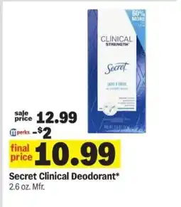 Meijer Secret Clinical Deodorant offer