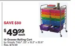 Michaels 12-Drawer Rolling Cart offer