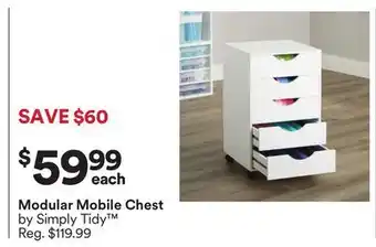 Michaels Modular Mobile Chest by Simply Tidy offer