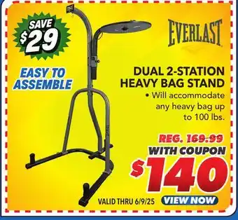 Big 5 Everlast Dual 2-Station Heavy Bag Stand offer