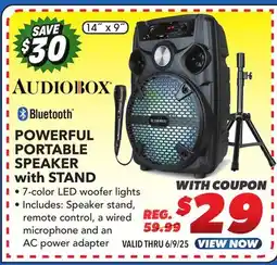 Big 5 Audiobox Powerful Portable Speaker With Stand offer