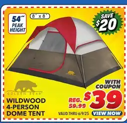 Big 5 Golden Bear Wildwood 4-Person Dome Tent offer