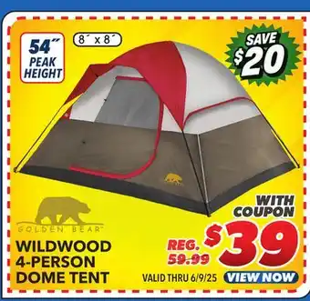 Big 5 Golden Bear Wildwood 4-Person Dome Tent offer