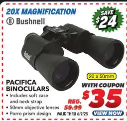 Big 5 Bushnell Pacifica 20x50 Binoculars offer