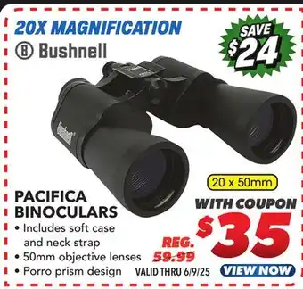Big 5 Bushnell Pacifica 20x50 Binoculars offer