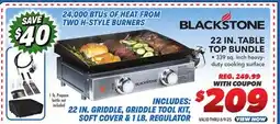 Big 5 Blackstone 22 Gas Tabletop 2-Burner Griddle Bundle offer