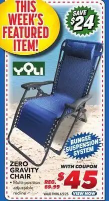 Big 5 Yoli Zero Gravity Chair offer