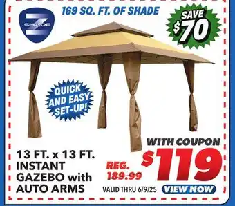 Big 5 Z-Shade 13' x 13' Instant Gazebo with Auto Arms offer