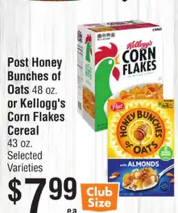 Smart & Final Post Honey Bunches of Oats or Kellogg's Corn Flakes Cereal offer