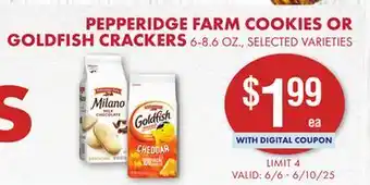 Smart & Final PEPPERIDGE FARM COOKIES OR GOLDFISH CRACKERS offer