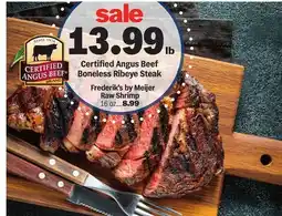 Meijer Certified Angus Beef Boneless Ribeye Steak offer