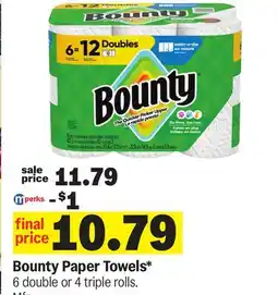 Meijer Bounty Paper Towels offer