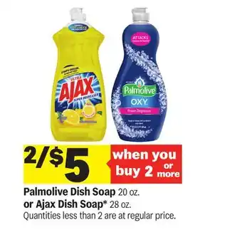 Meijer Palmolive Dish Soap 20 oz. or Ajax Dish Soap* 28 oz offer