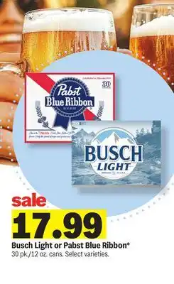 Meijer Busch Light or Pabst Blue Ribbon offer