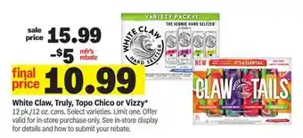 Meijer White Claw, Truly, Topo Chico or Vizzy offer