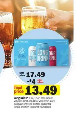 Meijer Long Drink offer