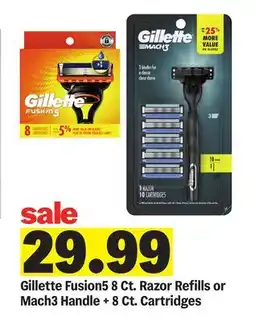 Meijer Gillette Fusion5 8 Ct. Razor Refills or Mach3 Handle + 8 Ct. Cartridges offer
