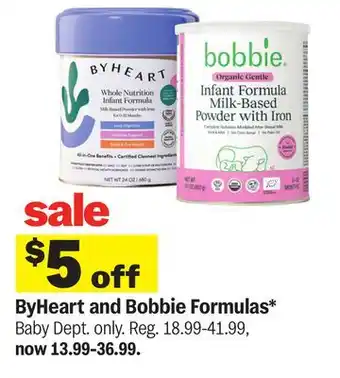Meijer ByHeart and Bobbie Formulas offer