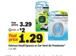 Meijer Febreze Small Spaces or Car Vent Air Freshener offer