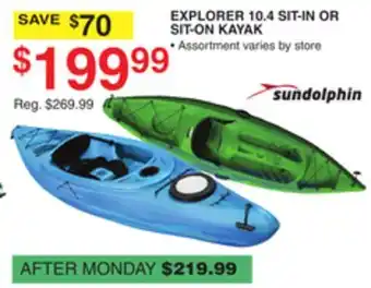 Dunham's Sports EXPLORER 10.4 SIT-IN OR SIT-ON KAYAK offer