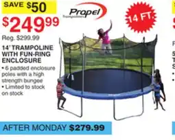 Dunham's Sports PROPEL TRAMPOLINE 14' TRAMPOLINE WITH FUN-RING ENCLOSURE offer