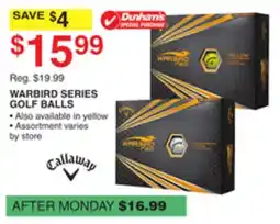 Dunham's Sports WARBIRD SERIES GOLF BALLS offer