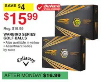 Dunham's Sports WARBIRD SERIES GOLF BALLS offer