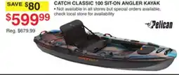 Dunham's Sports PELICAN CATCH CLASSIC 100 SIT-ON ANGLER KAYAK offer