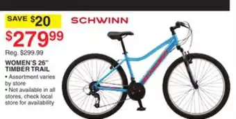 Dunham's Sports SCHWINN WOMEN'S 26 TIMBER TRAIL offer