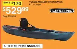 Dunham's Sports LIFETIME YUKON ANGLER SIT-ON KAYAK offer