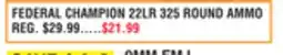 Dunham's Sports FEDERAL CHAMPION 22LR 325 ROUND AMMO offer
