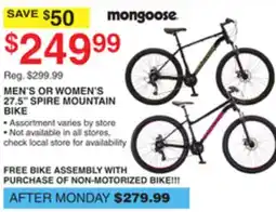 Dunham's Sports MEN'S OR WOMEN'S 27.5 SPIRE MOUNTAIN BIKE offer