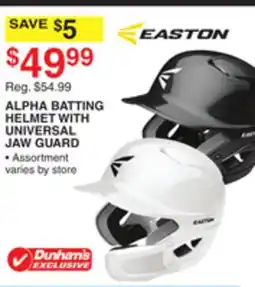 Dunham's Sports EASTON ALPHA BATTING HELMET WITH UNIVERSAL JAW GUARD offer