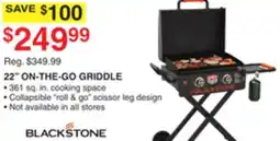 Dunham's Sports BLACKSTONE 22 ON-THE-GO GRIDDLE offer