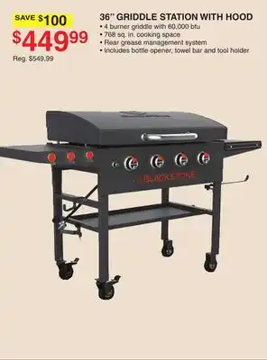 Dunham's Sports BLACKSTONE 36 GRIDDLE STATION WITH HOOD offer