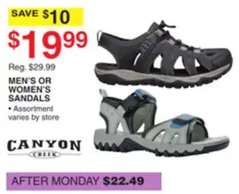 Dunham's Sports MEN'S OR WOMEN'S SANDALS offer
