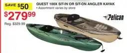 Dunham's Sports QUEST 100X SIT-IN OR SIT-ON ANGLER KAYAK offer