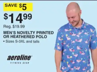 Dunham's Sports AEROLINE MEN'S NOVELTY PRINTED OR HEATHERED POLO offer