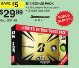 Dunham's Sports BRIDGESTONE GOLF E12 BONUS PACK offer