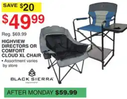 Dunham's Sports HIGHVIEW DIRECTORS OR COMFORT CLOUD XL CHAIR offer