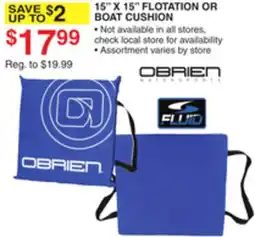 Dunham's Sports 15 X 15 FLOTATION OR BOAT CUSHION offer
