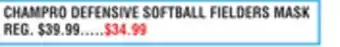 Dunham's Sports CHAMPRO DEFENSIVE SOFTBALL FIELDERS MASK offer