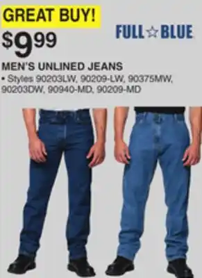Dunham's Sports FULL BLUE MEN'S UNLINED JEANS offer