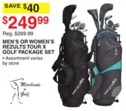 Dunham's Sports MEN'S OR WOMEN'S REZULTS TOUR X GOLF PACKAGE SET offer