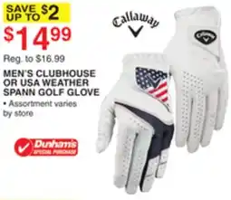 Dunham's Sports MEN'S CLUBHOUSE OR USA WEATHER SPANN GOLF GLOVE offer