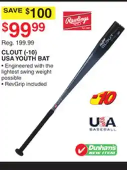 Dunham's Sports CLOUT USA YOUTH BAT offer
