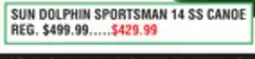 Dunham's Sports SUN DOLPHIN SPORTSMAN 14 SS CANOE offer
